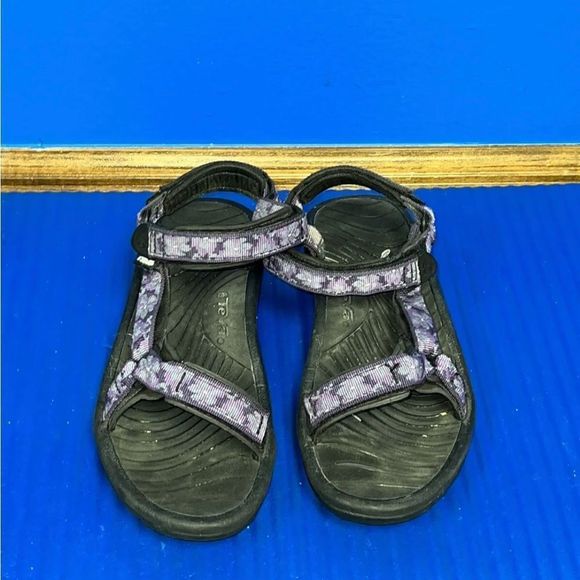 TEVA 6455 Rugged Sport Nylon Strap Sandals Women’s Size 7 Purple Black - Picture 4 of 8